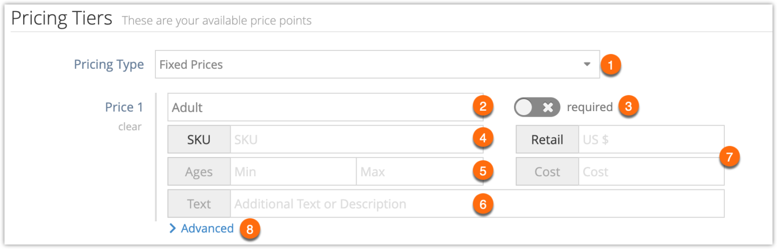How to add or edit pricing tiers for inventory options - Rezgo Support