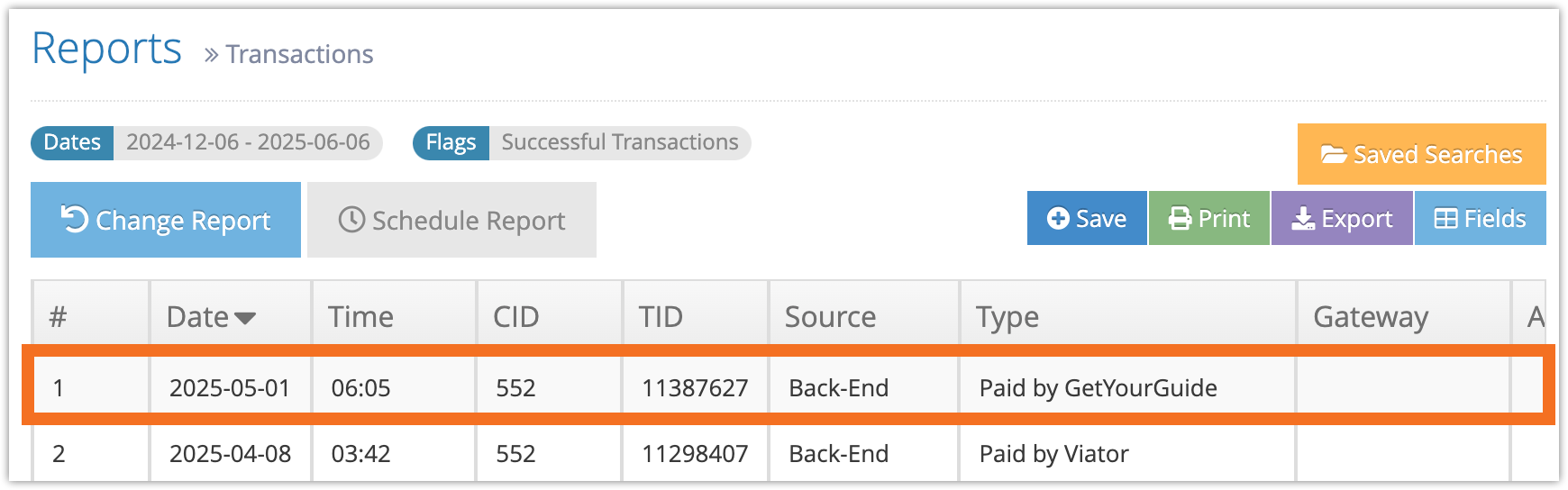 How to create a transaction report - Rezgo Support
