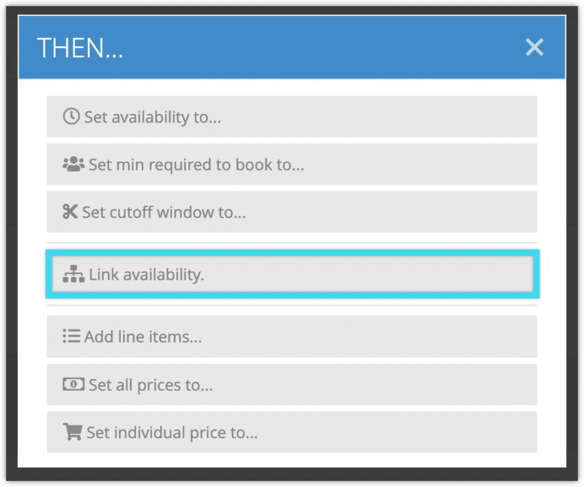How to use rules to link availability between inventory items - Rezgo ...