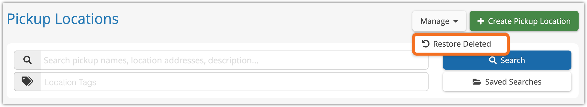 How to restore deleted pickup locations - Rezgo Support