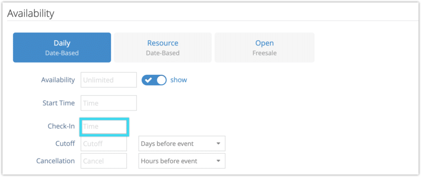 How to add a check-in time to an inventory option - Rezgo Support