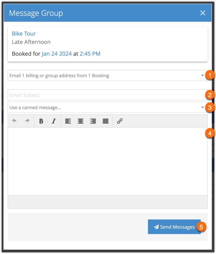 How to message all customers booked for an event - Rezgo Support