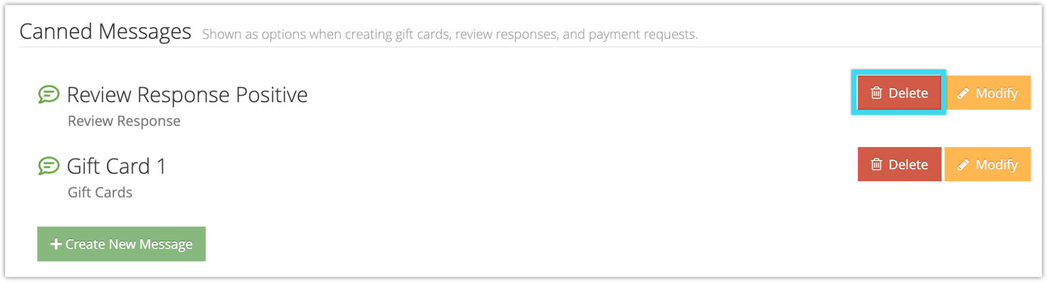 How to delete a canned message - Rezgo Support
