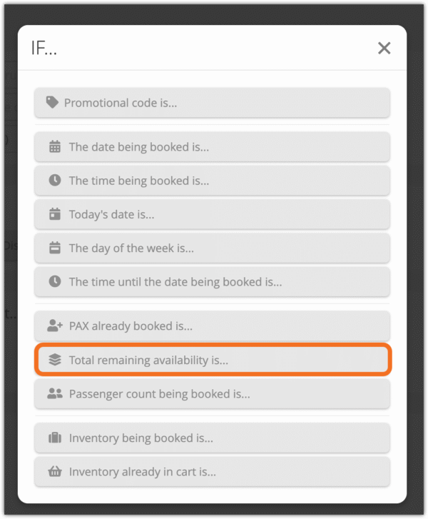 How to create rules based on remaining availability - Rezgo Support